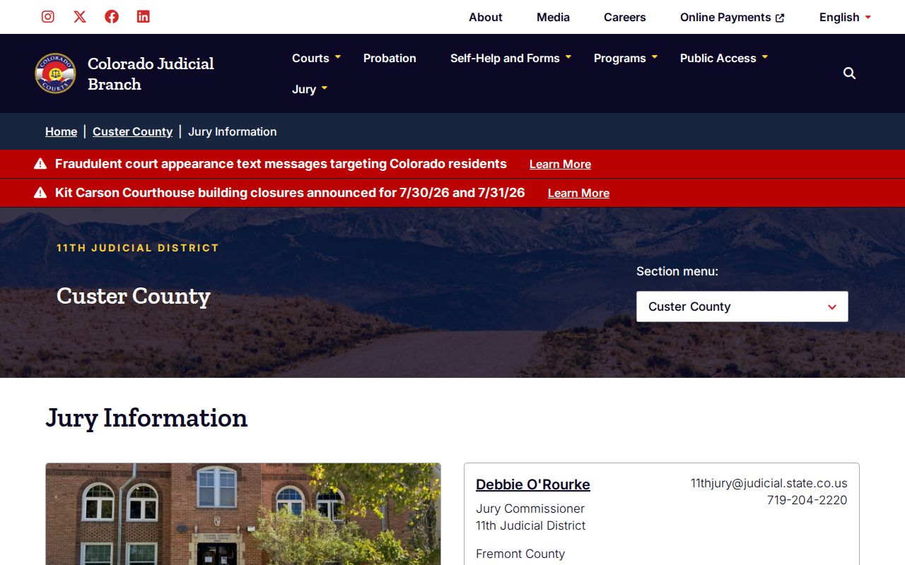 Custer County courthouse screening and jury instructions
